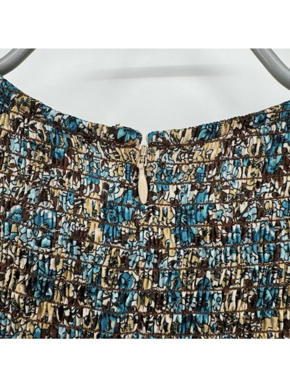 Tuckernuck Robin's Egg Floral Libby Dress sz M Long Sleeve Smocked Maxi NWT $298 - Picture 7 of 9